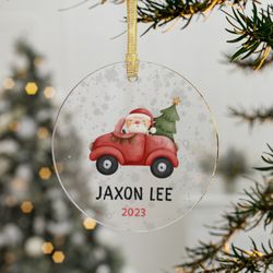 personalized acrylic christmas ornament, acrylic ornament bauble, christmas gift, custom tree hanging xmas decor, first