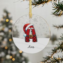 personalized acrylic christmas ornament, acrylic ornament bauble, christmas gift, custom tree hanging xmas decor, first