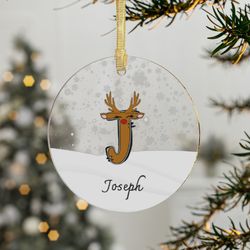 personalized acrylic christmas ornament, acrylic ornament bauble, christmas gift, custom tree hanging xmas decor, first