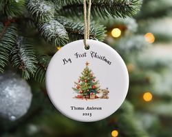 personalized my first christmas ornament, first christmas ornament, personalized christmas ornament, hanging ornament fo