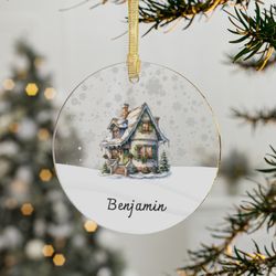 personalized name ornament, 2023 family ornament, christmas family keepsake, monogram ornament, custom xmas decorations,