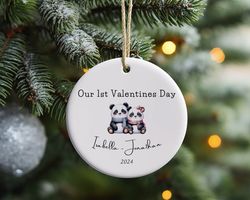 personalized our first valentines day ornament, valentines ornament, first valentines day ornament, personalized gift, a