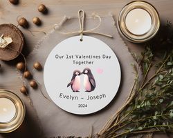 personalized our first valentines day together ornament, valentines ornament, first valentines day ornament, boyfriend k