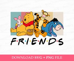 bear and friends svg, family vacation svg, honey bear with friends svg, friends svg, friendship svg, png file for sublim