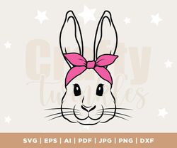 bunny svg, easter bunny bandana, bunny bandana svg, bunny with bandana svg, kids easter design, bandana svg, easter band