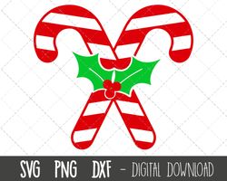 candy cane svg, candy cane clipart, holly svg, christmas svg clipart, holly candycane, candy cane svg files, cricut silh