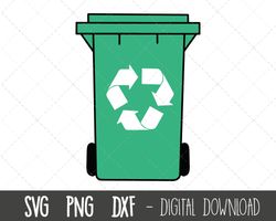 recycle svg, wheelie bin svg, trash can svg, garbage can png, recycle bin svg, recycle bin outline, recycle cricut silho