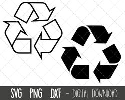 recycle symbol svg, recycle svg, recycling clipart, recycling png, dxf, recycle symbol cut file, recycle cricut silhouet