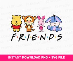 cuties characters svg, friends svg, family trip svg, honey bear and friends svg, family vacation svg, besties svg, png s