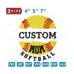 custom softball mama embroidery design, custom softball mama embroidery design, 53