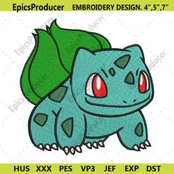 bulbasaur pokemon embroidery file fushigidane anime machine embroidery