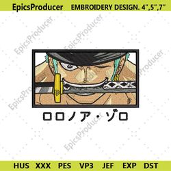 roronoa zoro embroidery design anime one piece embroidery