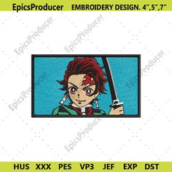 kamado tanjiro face embroidery design anime demon slayer