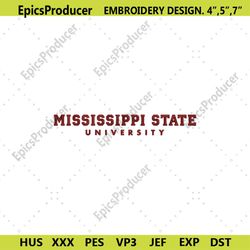 mississippi state university embroidery files, ncaa embroidery files, mississippi state bulldogs file