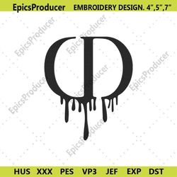 dior brand symbol dripping logo embroidery download file