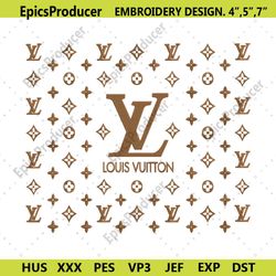 louis vuitton brown logo template embroidery design download file