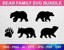 bear family svg, mama bear png, jpg, papa bear pdf silhouette