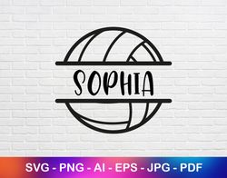 volleyball name frame to add player or team name, volleyball ball svg for personalization, volleyball monogram svg file