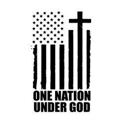 christian one nation under god cross american flag svg