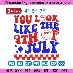 4th of july embroidery design, america embroidery design, us