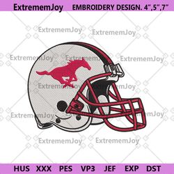 smu mustangs helmet machine embroidery digitizing