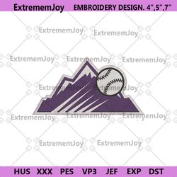 colorado rockies baseball moutain symbol logo machine embroidery digitizing