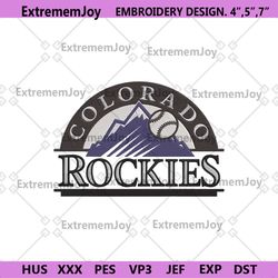 colorado rockies mlb baseball team logo machine embroidery design