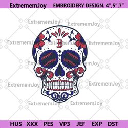 boston red sox skull symbol logo embroidery instant download