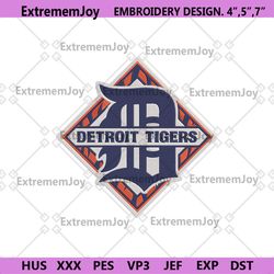 detroit tigers classic letter d rhombus logo machine embroidery digitizing