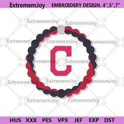 cleveland guardians swirl bracelet letter c logo machine embroidery design