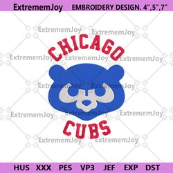 chicago cubs bear head wrap logo machine embroidery design