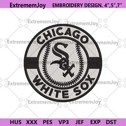 chicago white sox baseball circle logo machine embroidery design