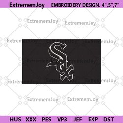chicago white sox symbol logo black background machine embroidery file