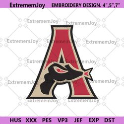 arizona diamondbacks letter a snake logo machine embroidery file