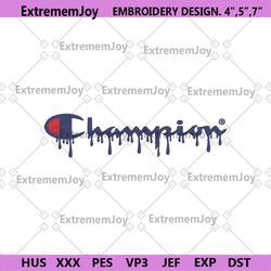 champion dripping logo embroidery instant download