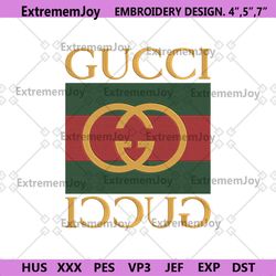gucci double brand logo embroidery instant dowload