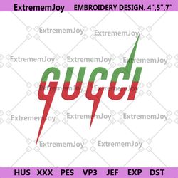 gucci logo brand green red embroidery instant download