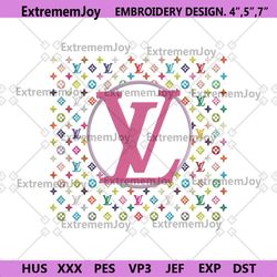 lv pink circle logo wrap embroidery design download file