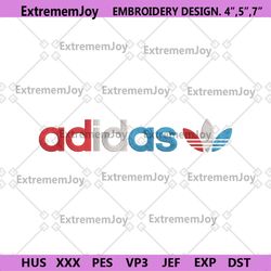 adidas colorfull logo brand leaf embroidery instant download