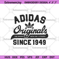 adidas original since 1949 black logo embroidery design download