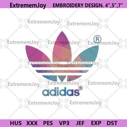 adidas color gradient logo embroidery instant download