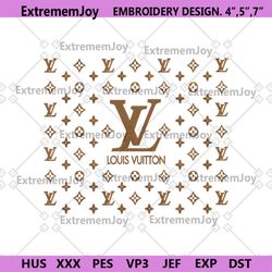 louis vuitton brown logo template embroidery design download file
