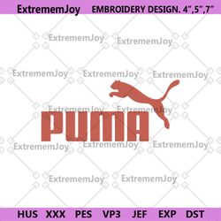 puma basic logo orange embroidery download file