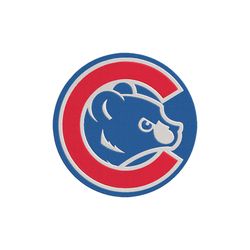 chicago cubs baseball bear head symbol logo machine embroidery digitizing