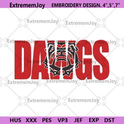 dawgs bulldogs wordmark ncaa team logo embroidery design