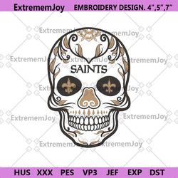 skull saints nfl logo embroidery files, nfl embroidery files, new orleans saints file