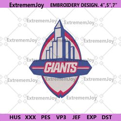 giants football logo embroidery, new york giants embroidery, giants design file