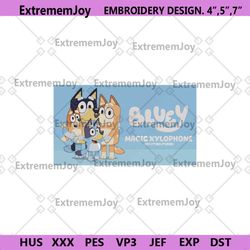bluey family machine embroidey design, bluey cartoon family embroidery digital file download, bluey family embroidery fi