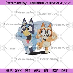 funny bluey machine embroidery digital, cartoon bluey embroidery digital file download, bingo cute embroidery digital de