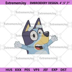 cute bluey embroidey digital file, bluey embroidery download, bluey machine embroidery, bluey embroidery instant downloa